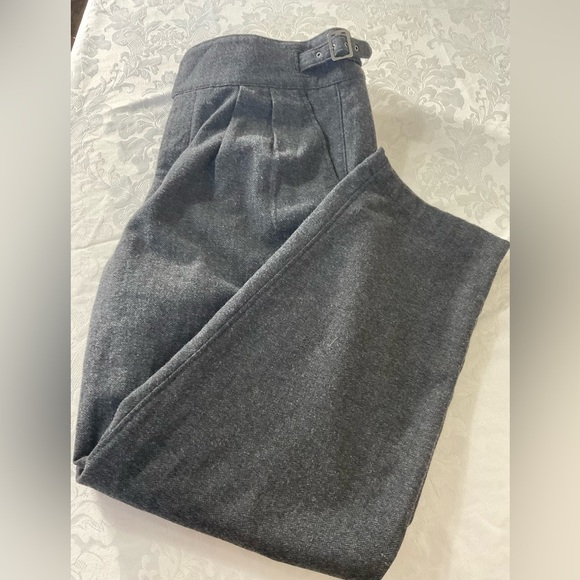 Banana Republic Pants - Banana Republic Poly Blend Pleaded Self Belted Dark Grey Pants Women's Size 3X